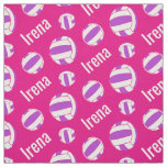 Netballs white purple name sports pink pattern fabric