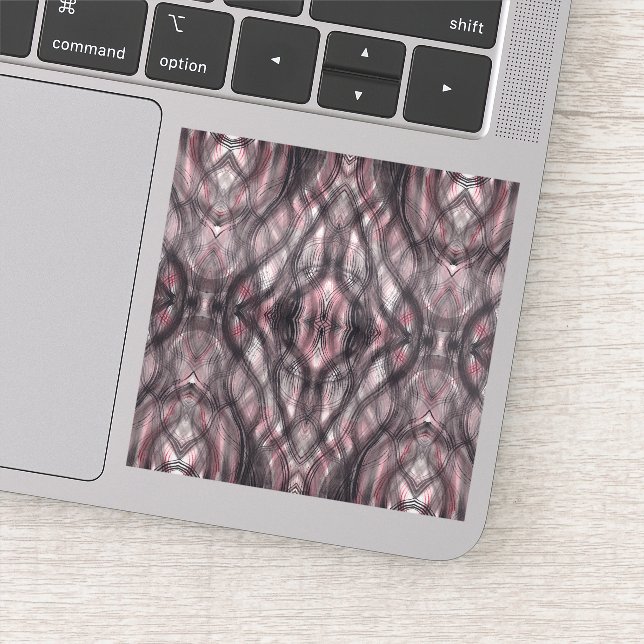 Nether Red Abstract Watercolor Art Sticker (Detail)