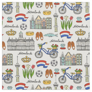 Netherland Doodle Pattern Fabric