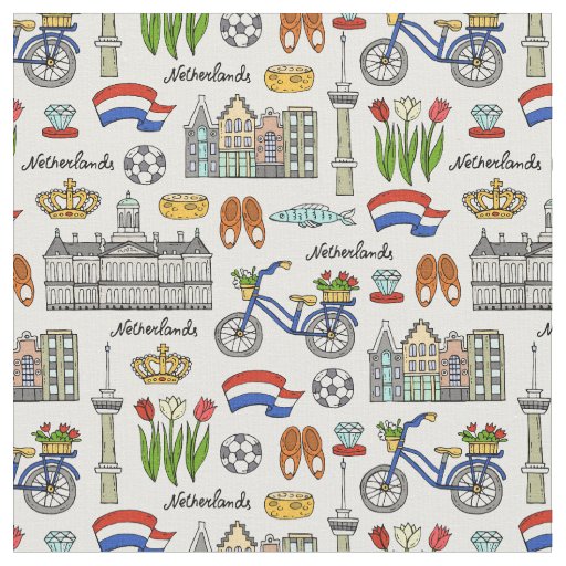 Netherland Doodle Pattern Fabric