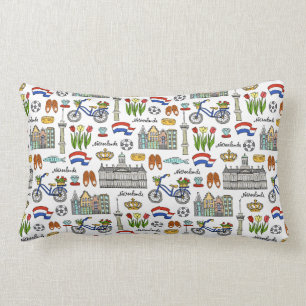 Netherland Doodle Pattern Lumbar Pillow
