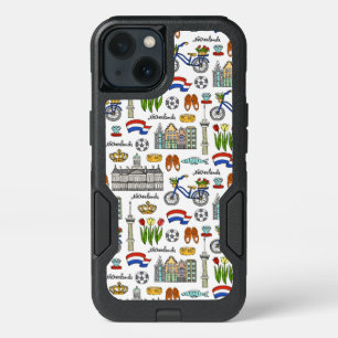 Netherland Doodle Pattern iPhone 13 Case