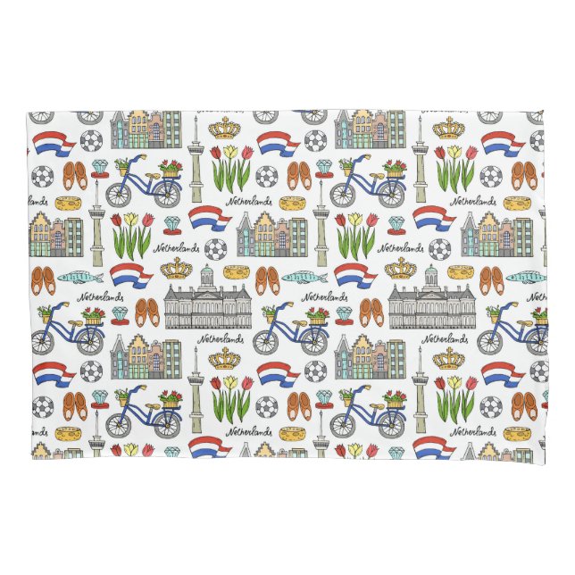 Netherland Doodle Pattern Pillow Case (Front-Left)