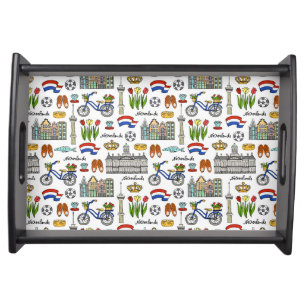 Netherland Doodle Pattern Serving Tray