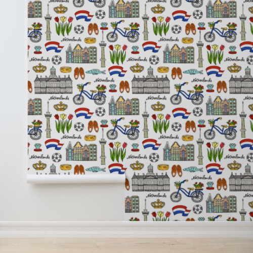 Netherland Doodle Pattern Wallpaper