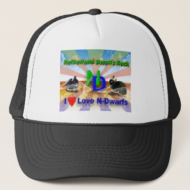 Netherland Dwarf Bunny Trucker Hat (Front)