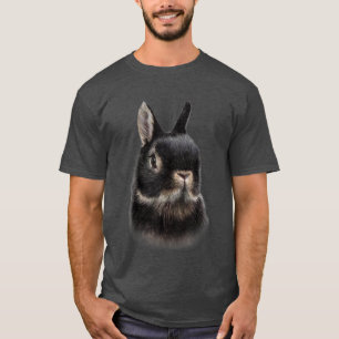 , Netherland Dwarf Rabbit Bust, Cute Bunny  T-Shirt