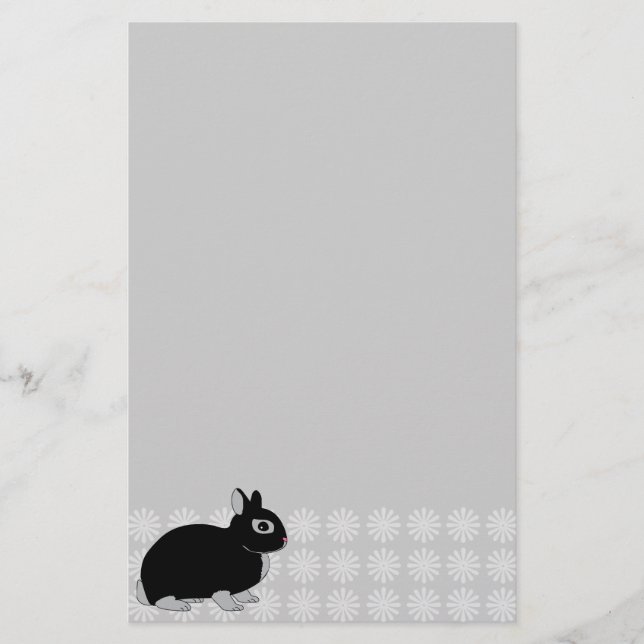 Netherland Dwarf Rabbit Silver Marten Stationery (Front)
