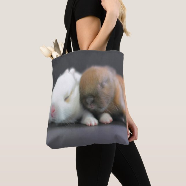 Netherland Dwarf Rabbits Tote Bag (Close Up)
