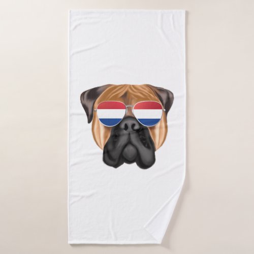 Netherland Flag Bullmastiff Dog Holland Bath Towel