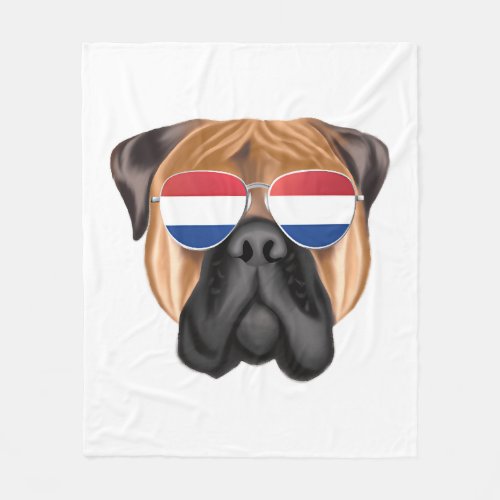 Netherland Flag Bullmastiff Dog Holland Fleece Blanket