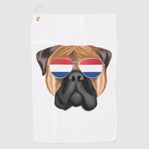 Netherland Flag Bullmastiff Dog Holland Golf Towel