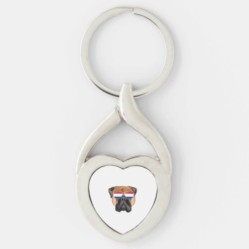 Netherland Flag Bullmastiff Dog Holland Keychain