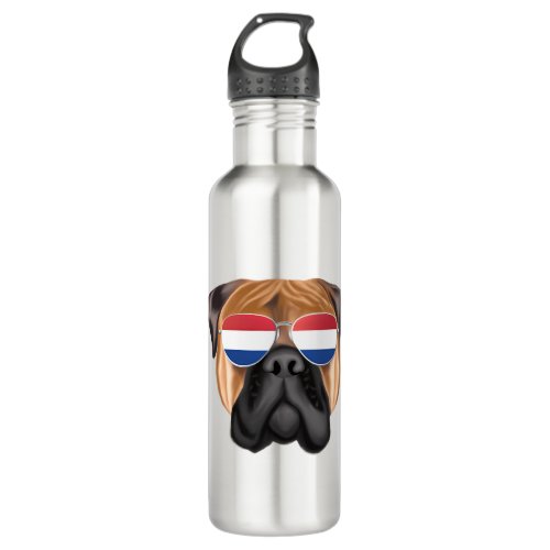 Netherland Flag Bullmastiff Dog Holland Stainless Steel Water Bottle