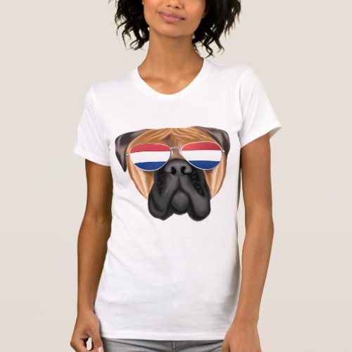 Netherland Flag Bullmastiff Dog Holland T_Shirt