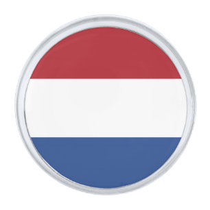 Netherland flag silver finish lapel pin