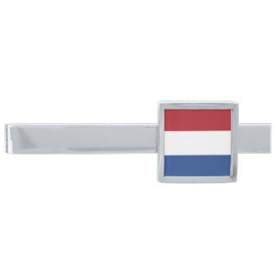 Netherland flag silver finish tie bar
