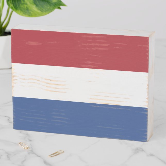 Netherland flag wooden box sign (In Situ Horizontal)