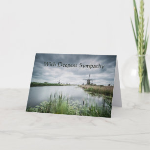 Netherland Holland Dutch Windmill Deepest Sympathy Card