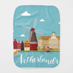 Netherland Travel Baby Burp Cloth