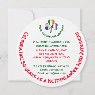 Netherlander Irish American Shamrock Birthday Invitation
