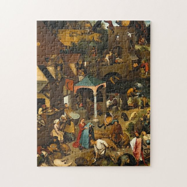 Netherlandish Proverb Pieter Bruegel The Elder Jigsaw Puzzle (Vertical)
