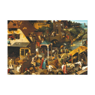 Netherlandish Proverbs Pieter Bruegel Painting Canvas Print