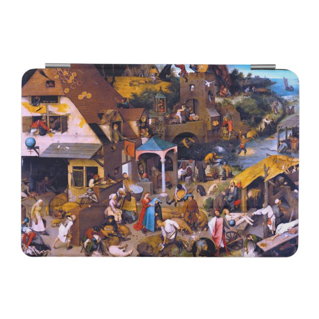Netherlandish Proverbs, Pieter Bruegel the Elder iPad Mini Cover (Horizontal)