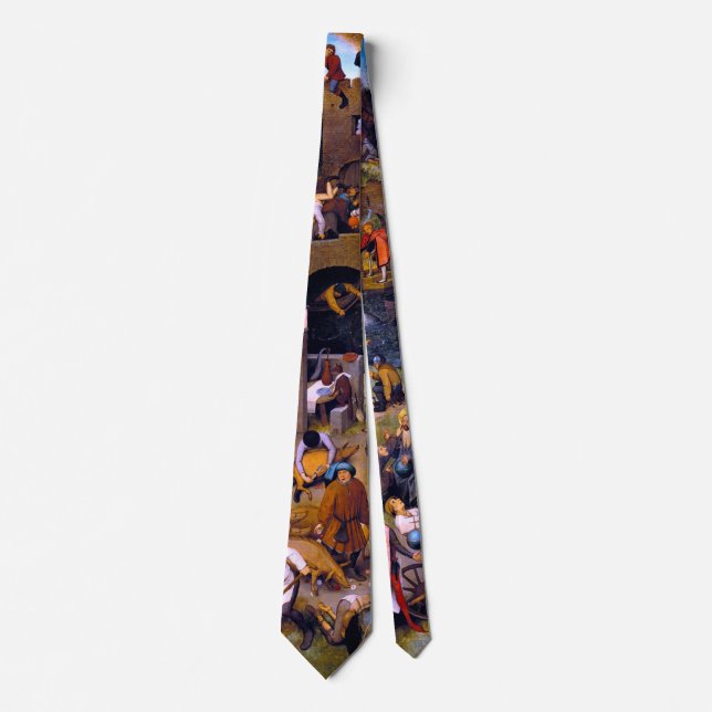 Netherlandish Proverbs, Pieter Bruegel the Elder Neck Tie (Front)