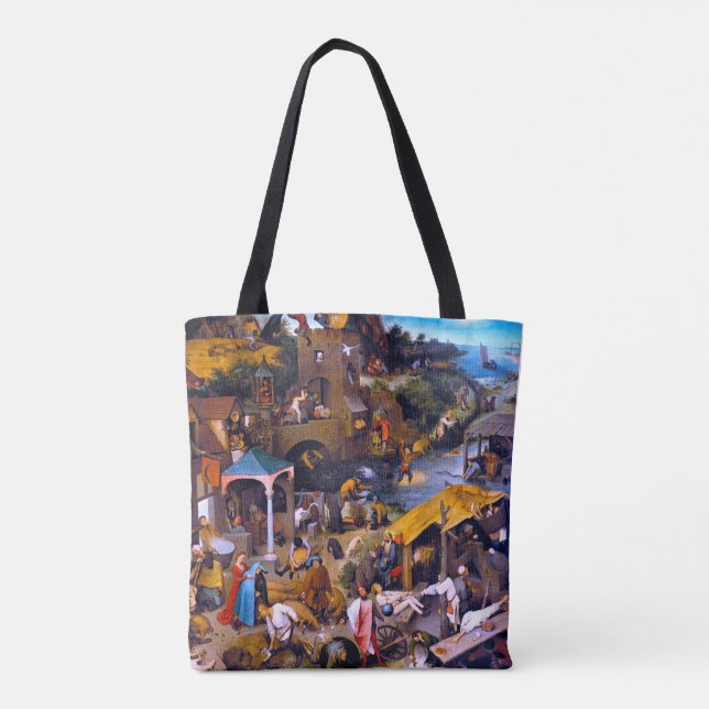 Netherlandish Proverbs, Pieter Bruegel the Elder Tote Bag (Back)