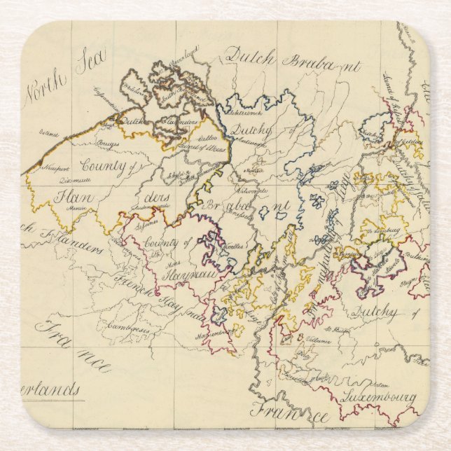 Netherlands 3 square paper coaster (Front)