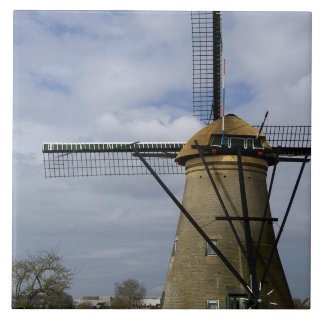 Netherlands (aka Holland), Kinderdijk. 19 Ceramic Tile (Front)