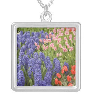 Netherlands aka Holland), Lisse. Keukenhof 2 Silver Plated Necklace