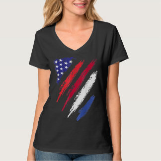 Netherlands American Grown Flag USA Patriot Herita T-Shirt
