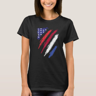 Netherlands American Grown Flag USA Patriot Herita T-Shirt