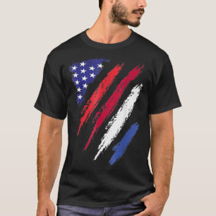 Netherlands American Grown Flag USA Patriot Herita T-Shirt