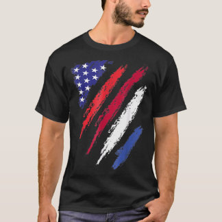 Netherlands American Grown Flag USA Patriot Herita T-Shirt