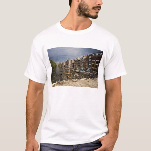 Netherlands Amsterdam View of canal from T_Shirt