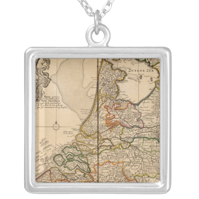 Netherlands and Belgium Silver Plated Necklace (Front)