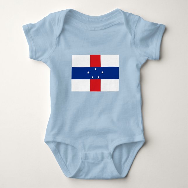 Netherlands Antilles Flag Baby Bodysuit (Front)