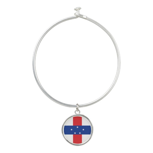 Netherlands Antilles Flag Bangle Bracelet (Front)