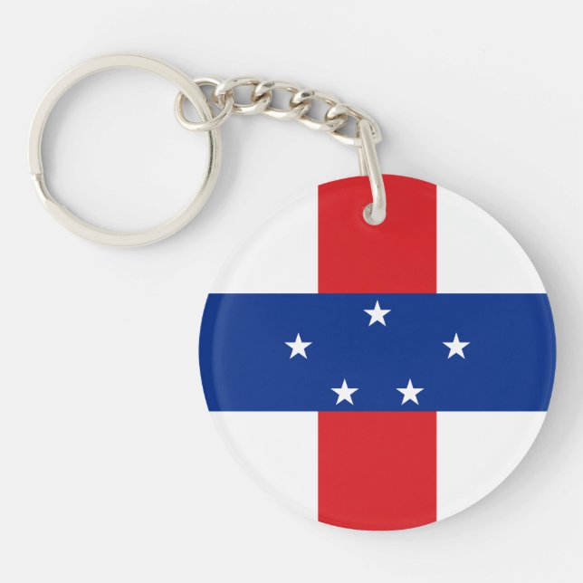Netherlands Antilles Flag Keychain (Front)