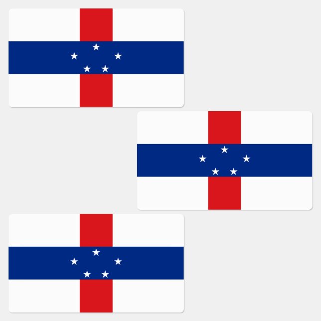 Netherlands Antilles Flag Labels (Group)