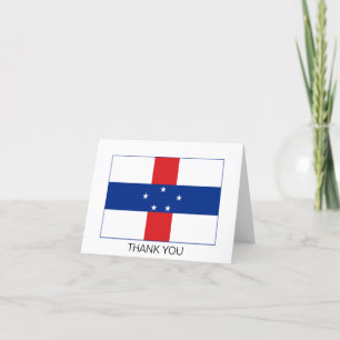 Netherlands Antilles Flag Letterpress Thank You Card