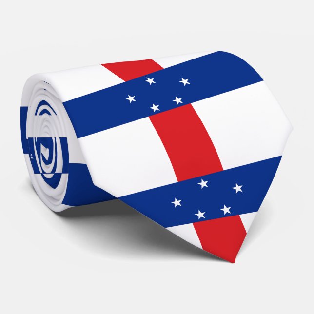 Netherlands Antilles Flag Neck Tie (Rolled)