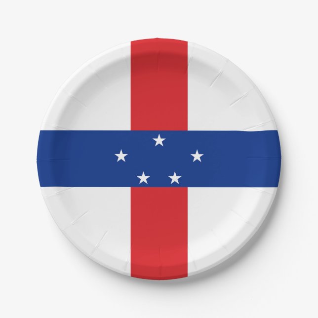 Netherlands Antilles Flag Paper Plates (Front)