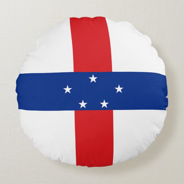 Netherlands Antilles Flag Round Pillow (Front)