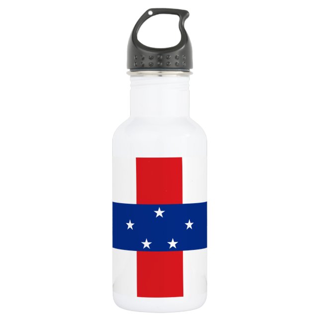 Netherlands Antilles Flag Stainless Steel Water Bottle (Front)