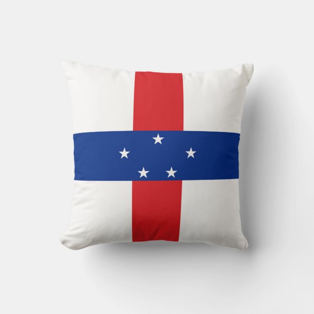 Netherlands Antilles Flag Throw Pillow (Front)