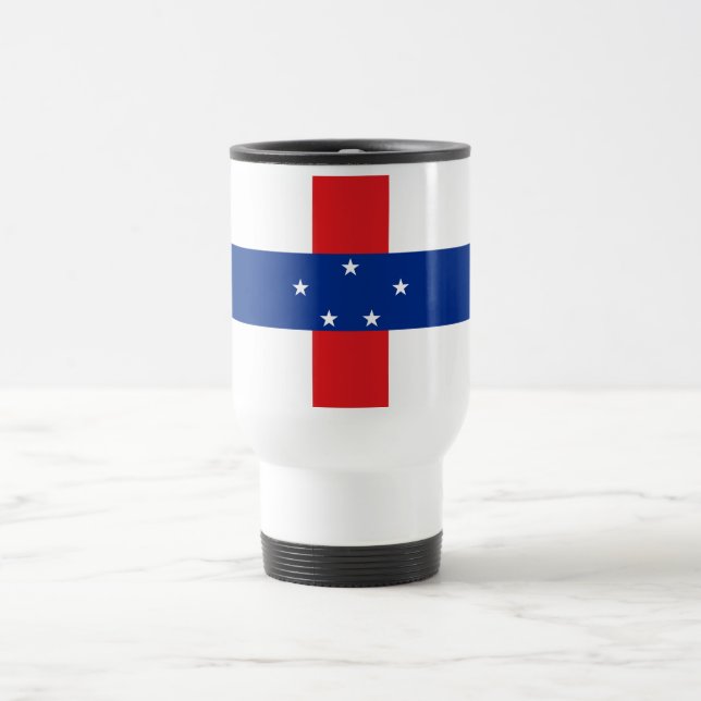 Netherlands Antilles Flag Travel Mug (Center)